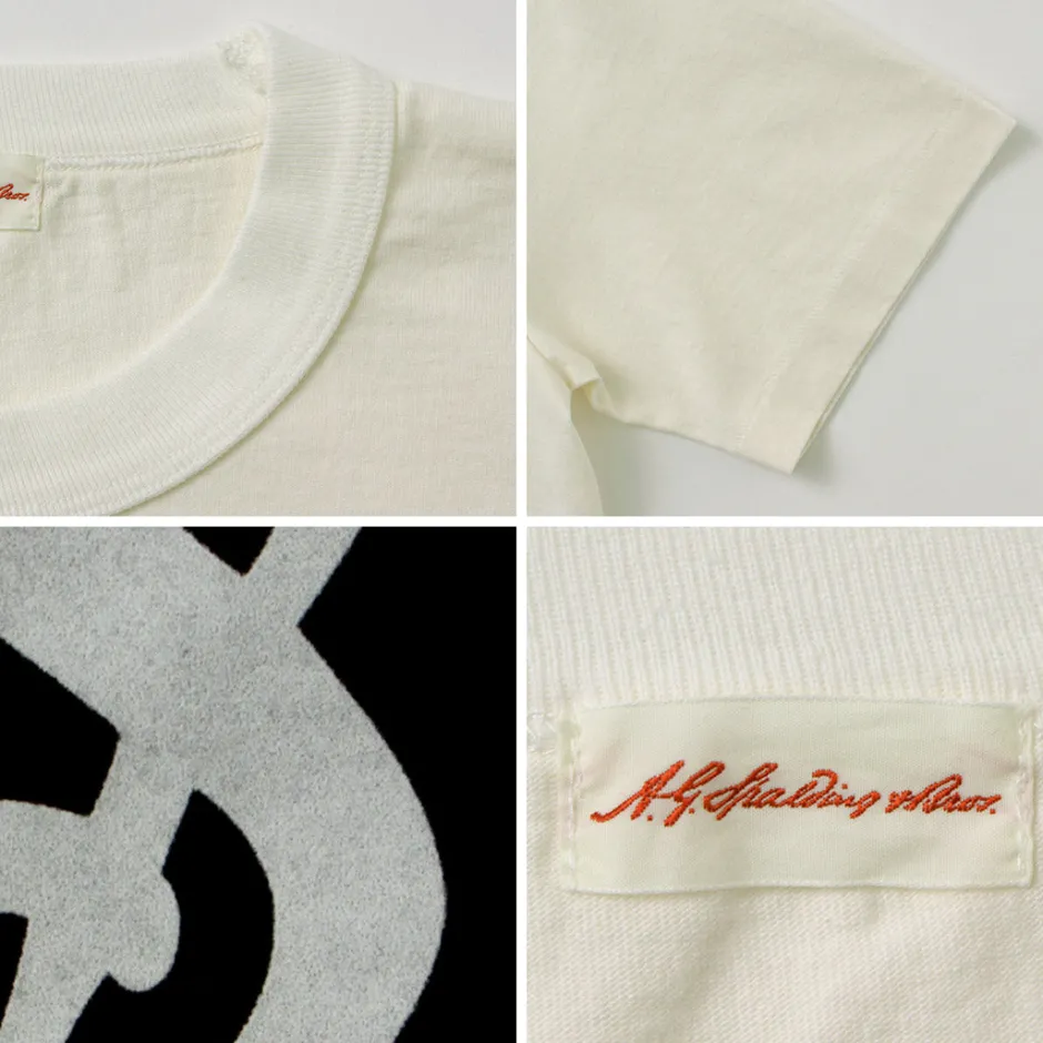 T-Shirts^A.G.SPALDING＆BROS / 14/Jersey Felt Letter Short Sleeve T-Shirt S Logo