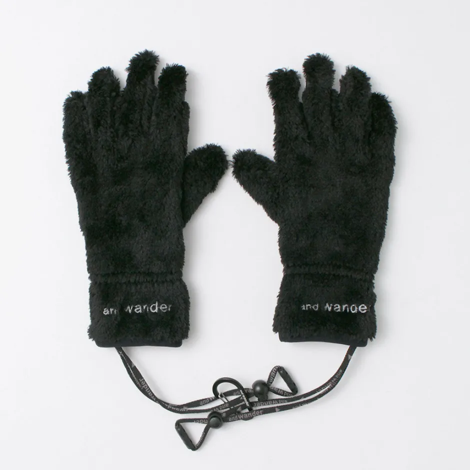 Gloves^AND WANDER / High-Loft Fleece Gloves black