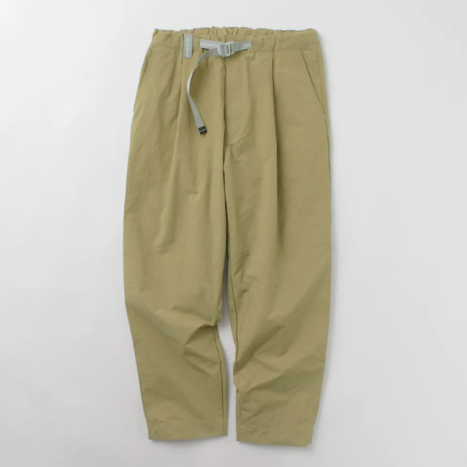 Work Pants & Chinos^AND WANDER / Nylon Chino Tucked Tapered Pants