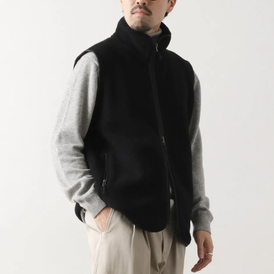 Jackets^AXESQUIN / Wool Boa Vest black