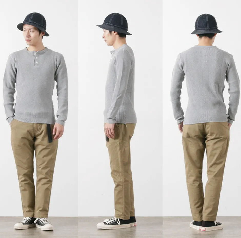 T-Shirts^BARNS / BR-3051 Big Waffle Henley Neck Long Sleeve Thermal / T-Shirt