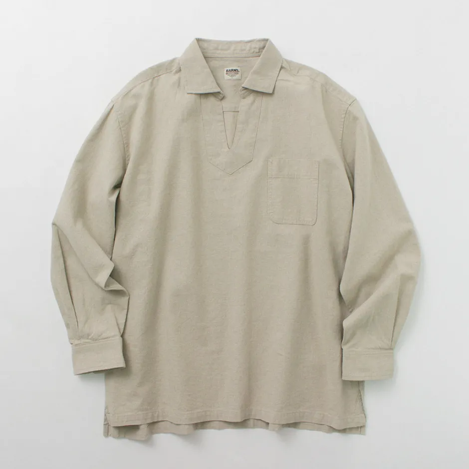 Shirts^BARNS / Cotton linen skipper button works concho shirt