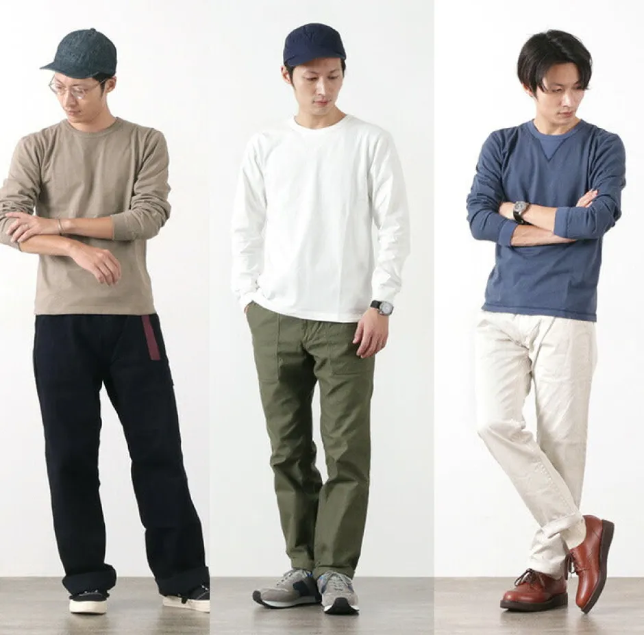 T-Shirts^BARNS / COZUN Knit Vintage Long Sleeve Crew Neck T-Shirt