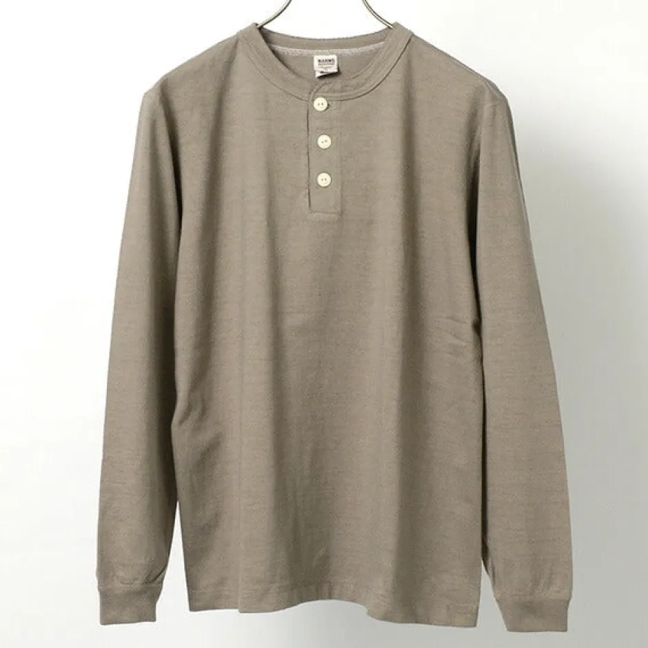 T-Shirts^BARNS / COZUN Knit Vintage Long Sleeve Henry Neck T-Shirt