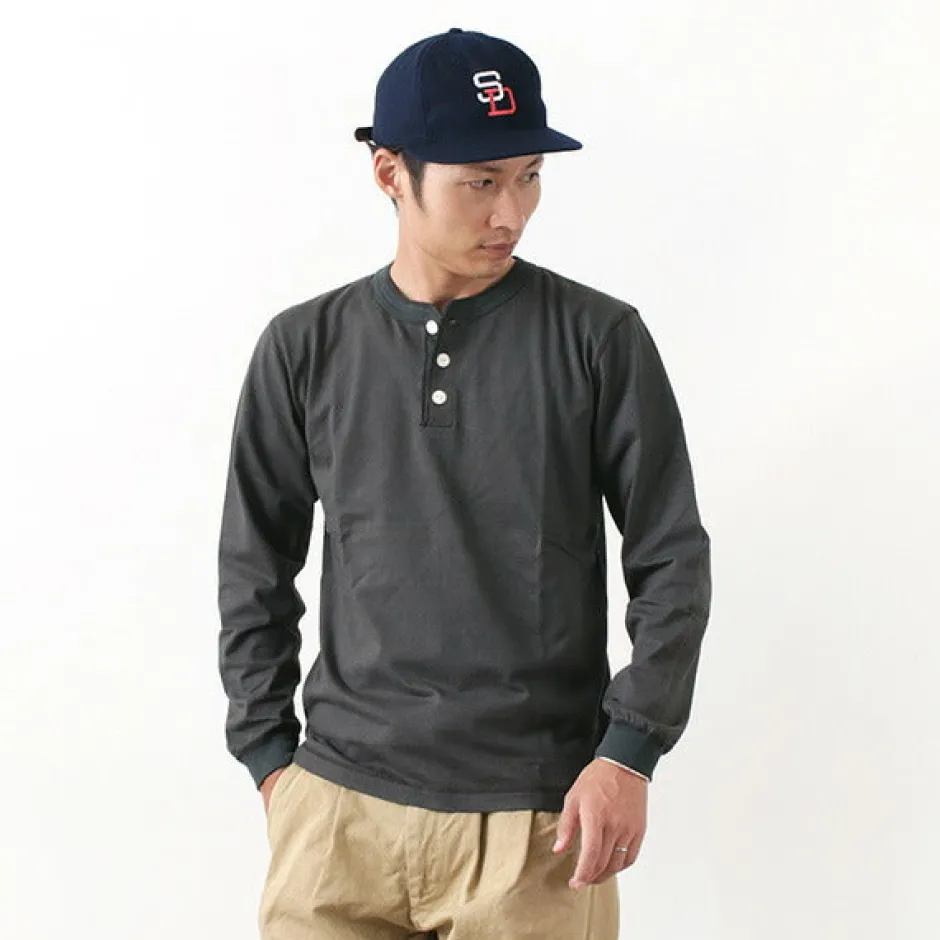 T-Shirts^BARNS / COZUN Knit Vintage Long Sleeve Henry Neck T-Shirt