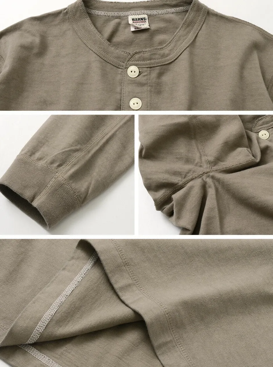 T-Shirts^BARNS / COZUN Knit Vintage Long Sleeve Henry Neck T-Shirt