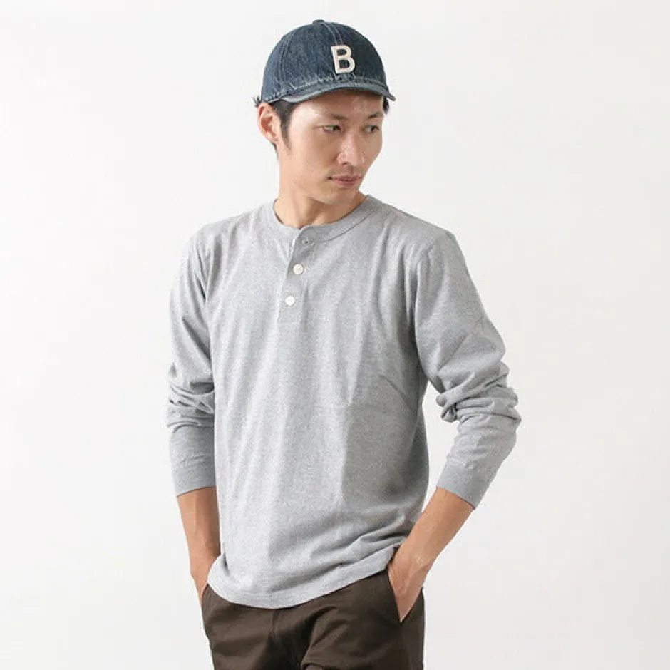 T-Shirts^BARNS / COZUN Knit Vintage Long Sleeve Henry Neck T-Shirt