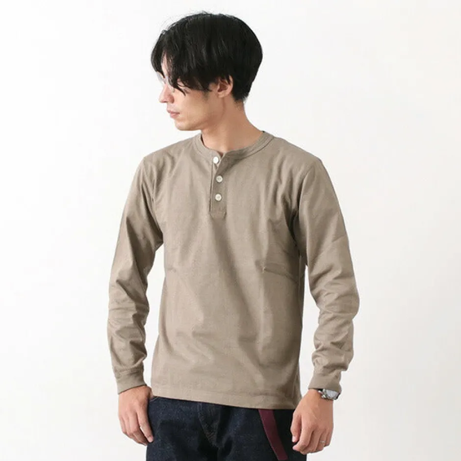 T-Shirts^BARNS / COZUN Knit Vintage Long Sleeve Henry Neck T-Shirt