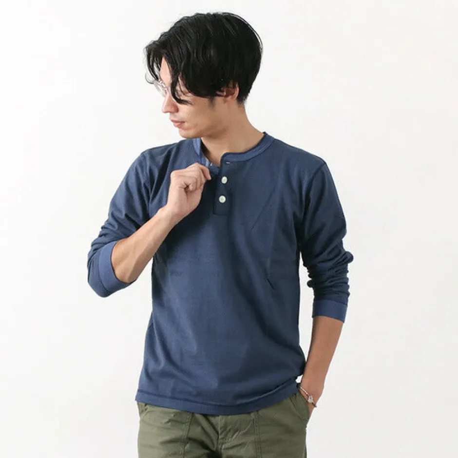 T-Shirts^BARNS / COZUN Knit Vintage Long Sleeve Henry Neck T-Shirt
