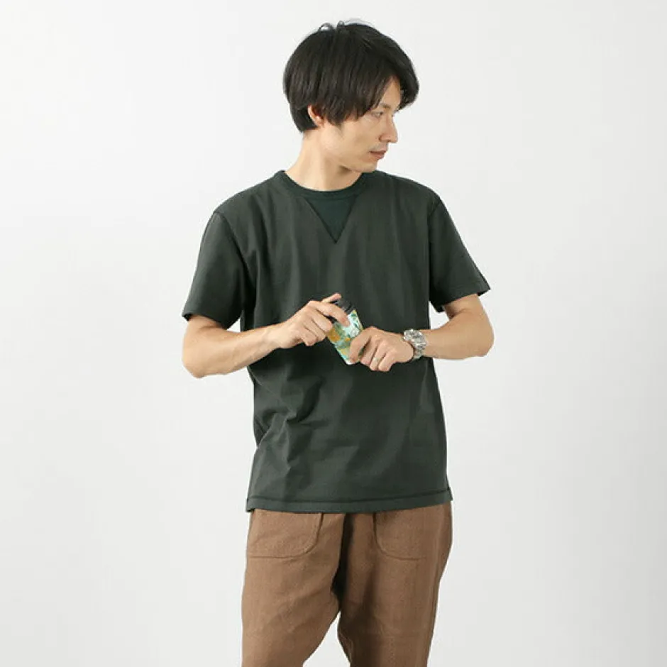 T-Shirts^BARNS / Cozun knitted vintage gusset short sleeve crew neck T-shirt