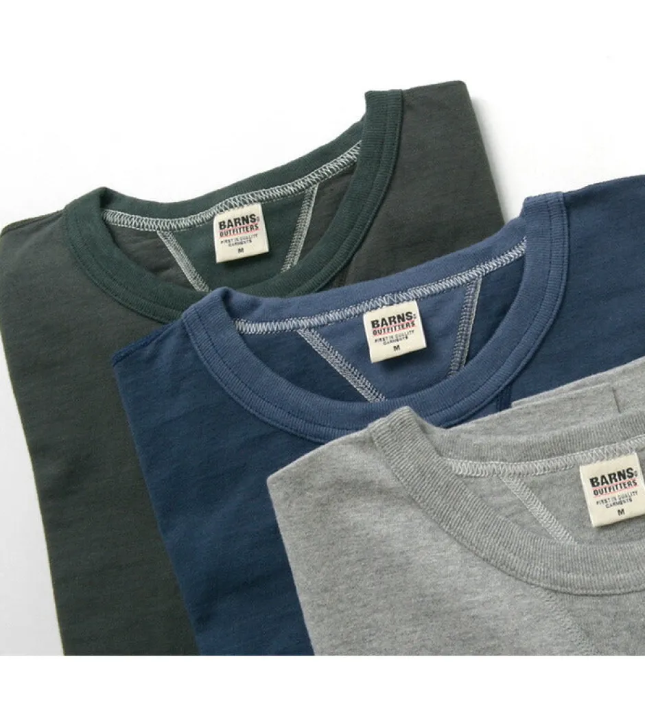 T-Shirts^BARNS / Cozun knitted vintage gusset short sleeve crew neck T-shirt