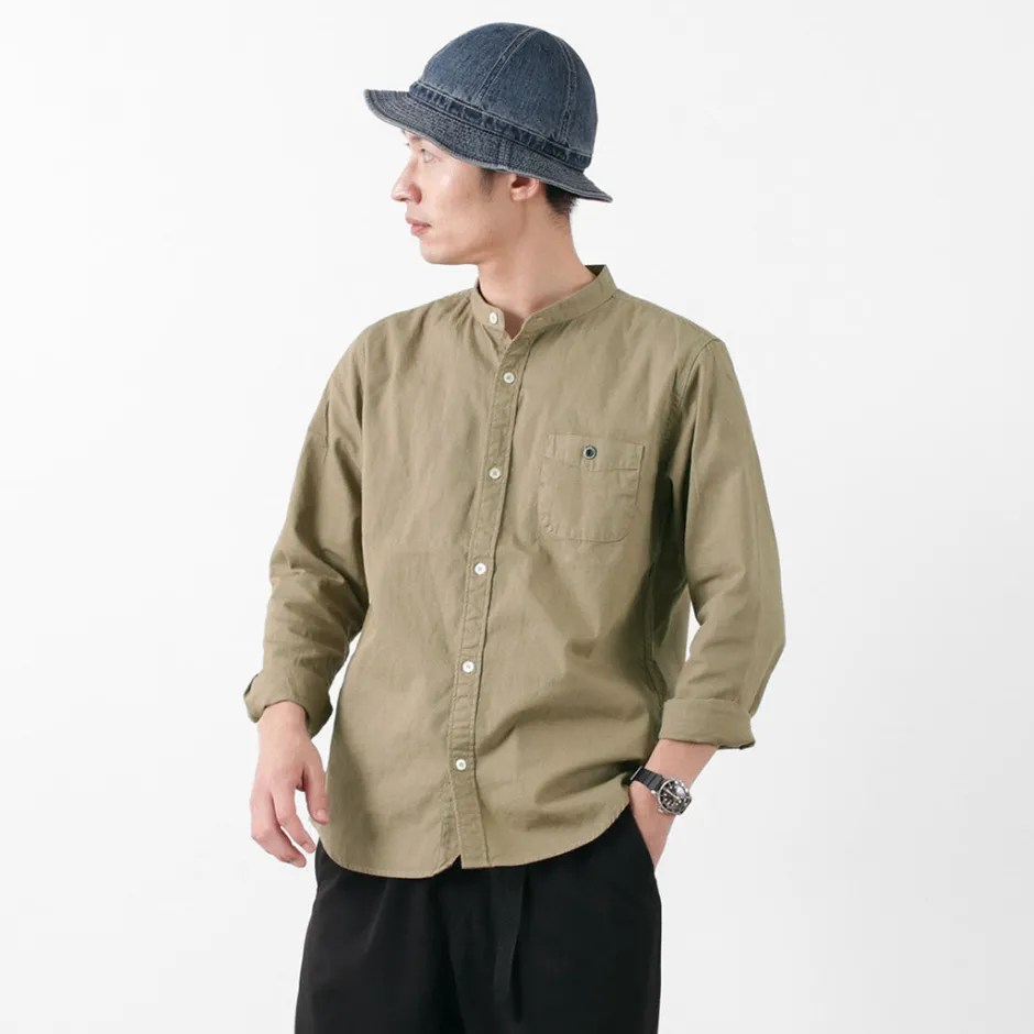 Shirts^BARNS / Ox Band Collar Shirt