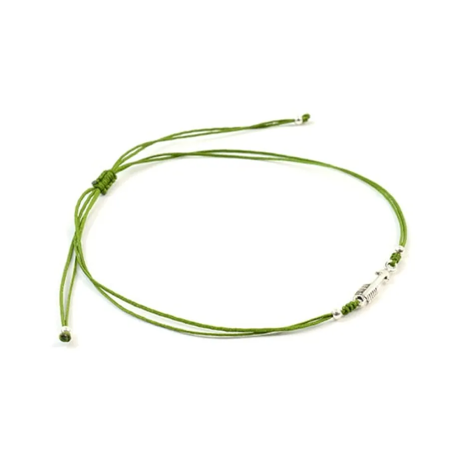Anklets^CHALISA T.. / Arrow Silver Notched Cord Anklet
