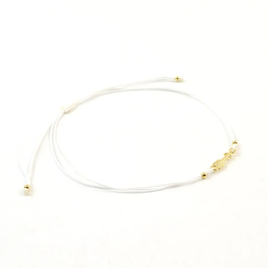 Anklets^CHALISA T.. / Arrow Silver Notched Cord Anklet