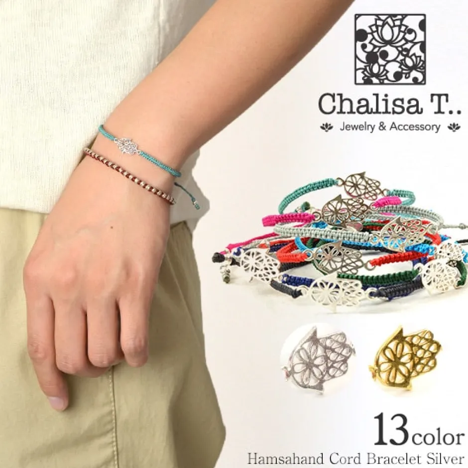Anklets^CHALISA T.. / Hamsa Hand Knotted Cord Bracelet