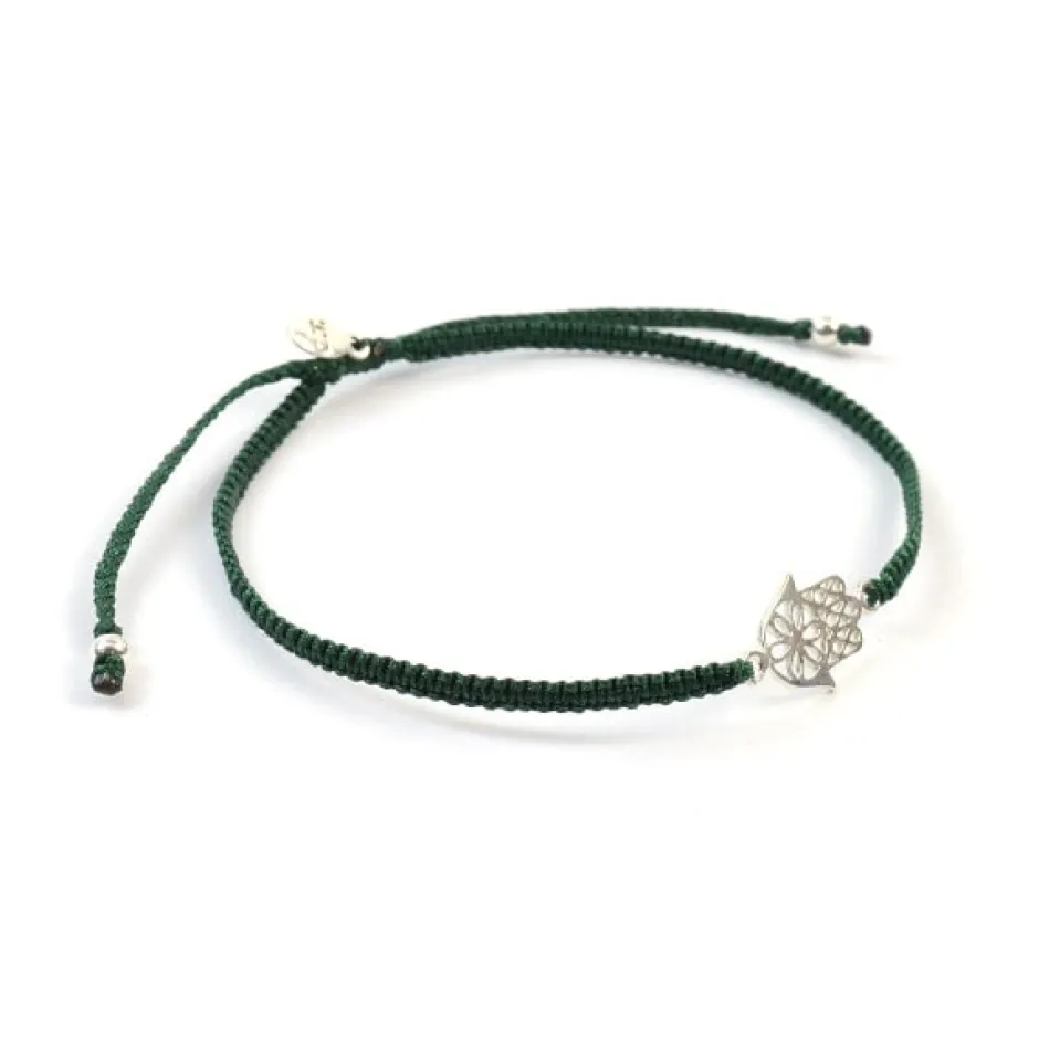 Anklets^CHALISA T.. / Hamsa Hand Notched Cord Anklet