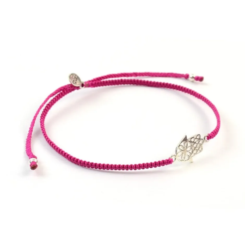 Anklets^CHALISA T.. / Hamsa Hand Notched Cord Anklet