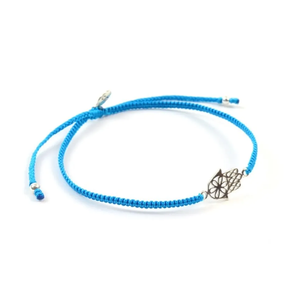 Anklets^CHALISA T.. / Hamsa Hand Notched Cord Anklet