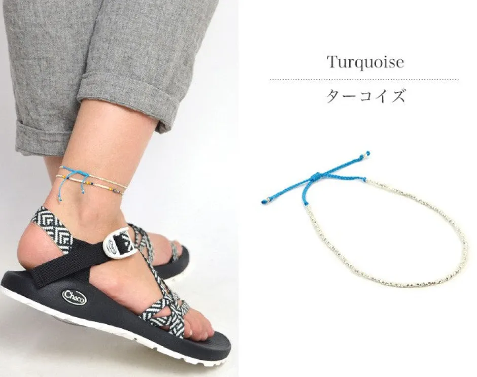Anklets^CHALISA T.. / Karen Silver Beads Single Cord Anklet