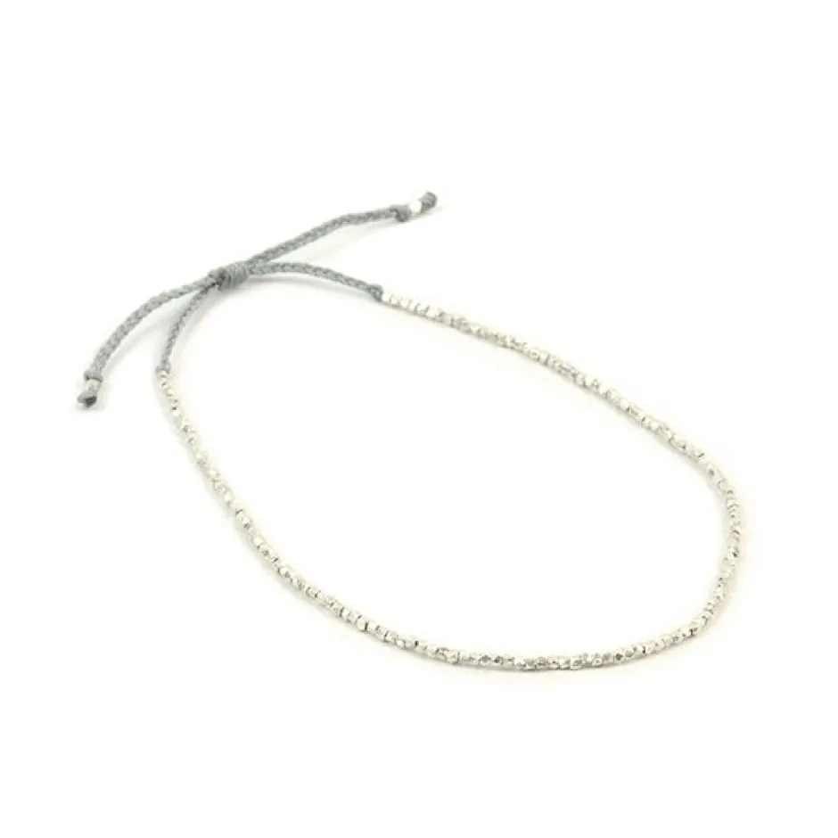 Anklets^CHALISA T.. / Karen Silver Beads Single Cord Anklet