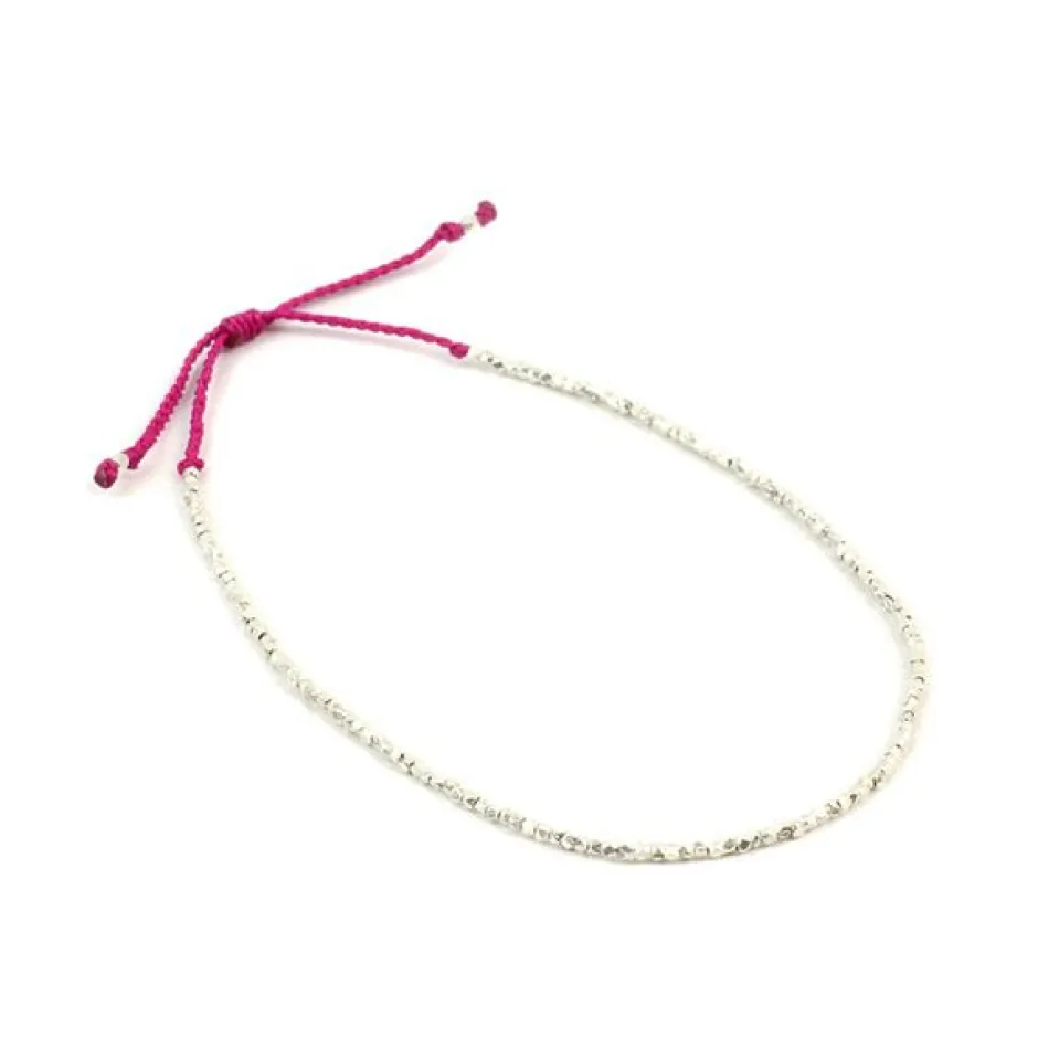 Anklets^CHALISA T.. / Karen Silver Beads Single Cord Anklet