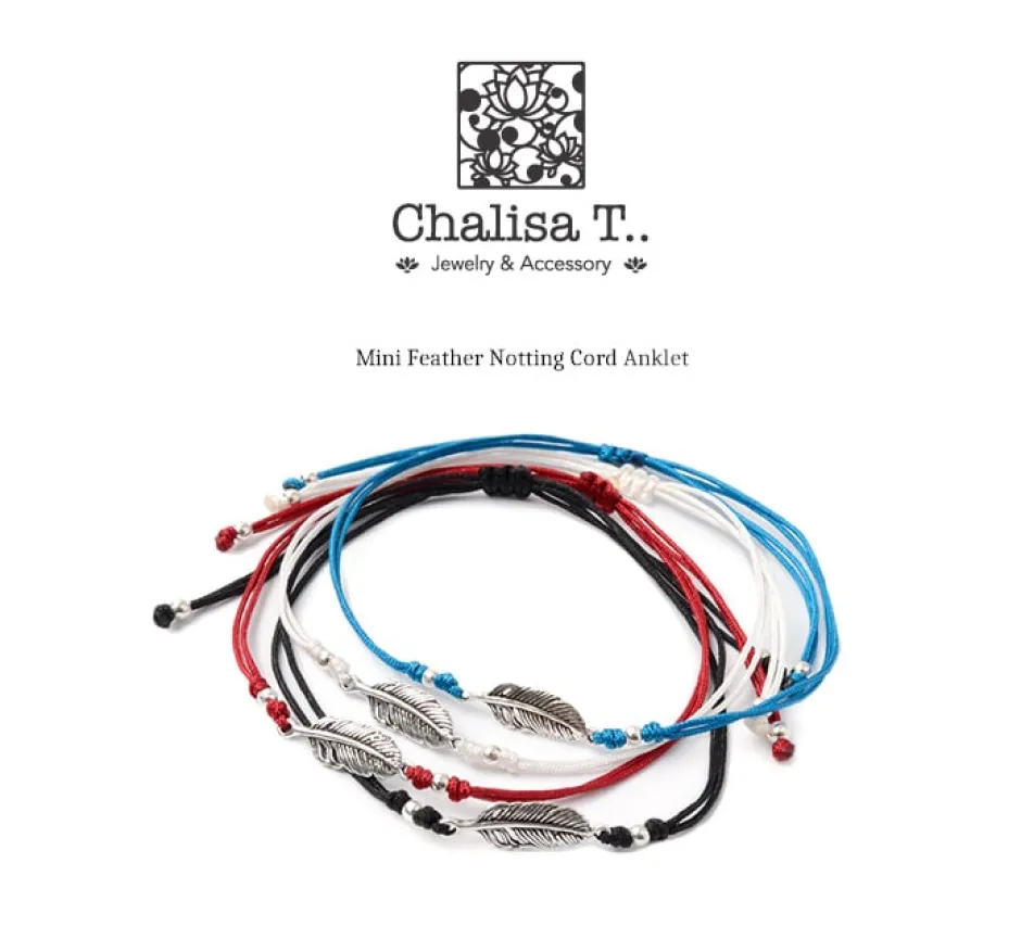 Anklets^CHALISA T.. / Mini Feather Notting Cord Anklet