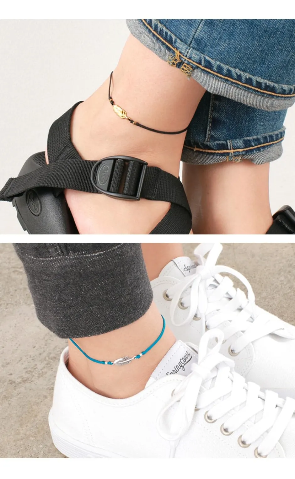 Anklets^CHALISA T.. / Mini Feather Notting Cord Anklet