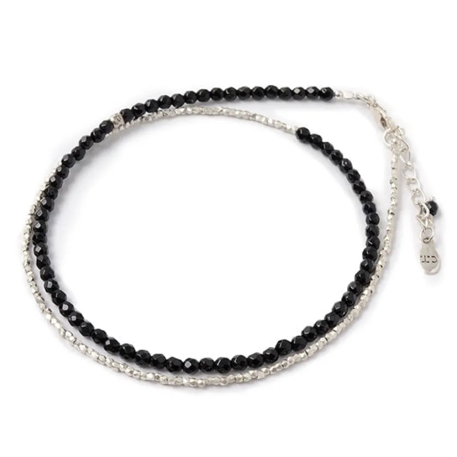 Anklets^CHALISA T.. / Onyx W-Wrap Anklet black