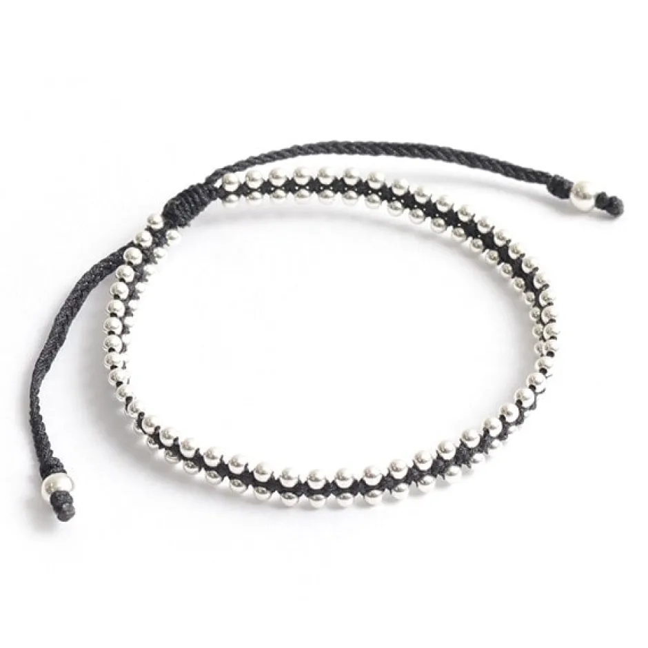 Anklets^CHALISA T.. / Silver Ball Beads Duo Bracelet