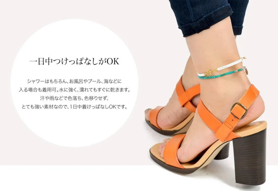 Anklets^CHALISA T.. / Silver Cross Knotting Cord Anklet