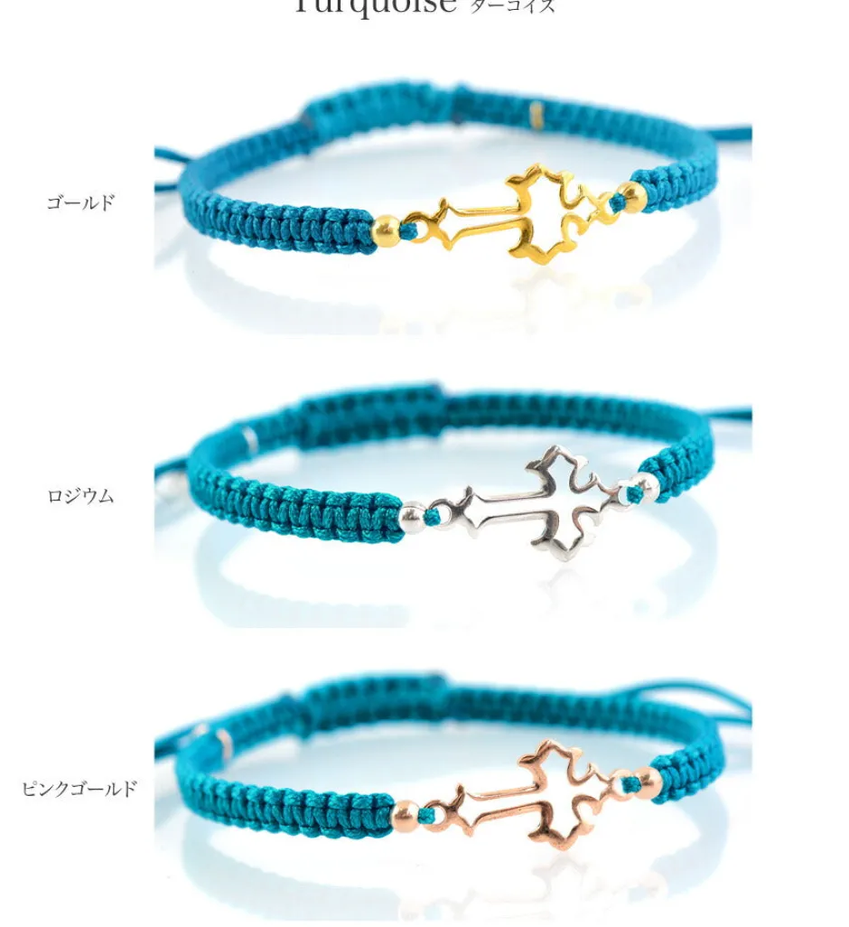 Anklets^CHALISA T.. / Silver Cross Knotting Cord Anklet