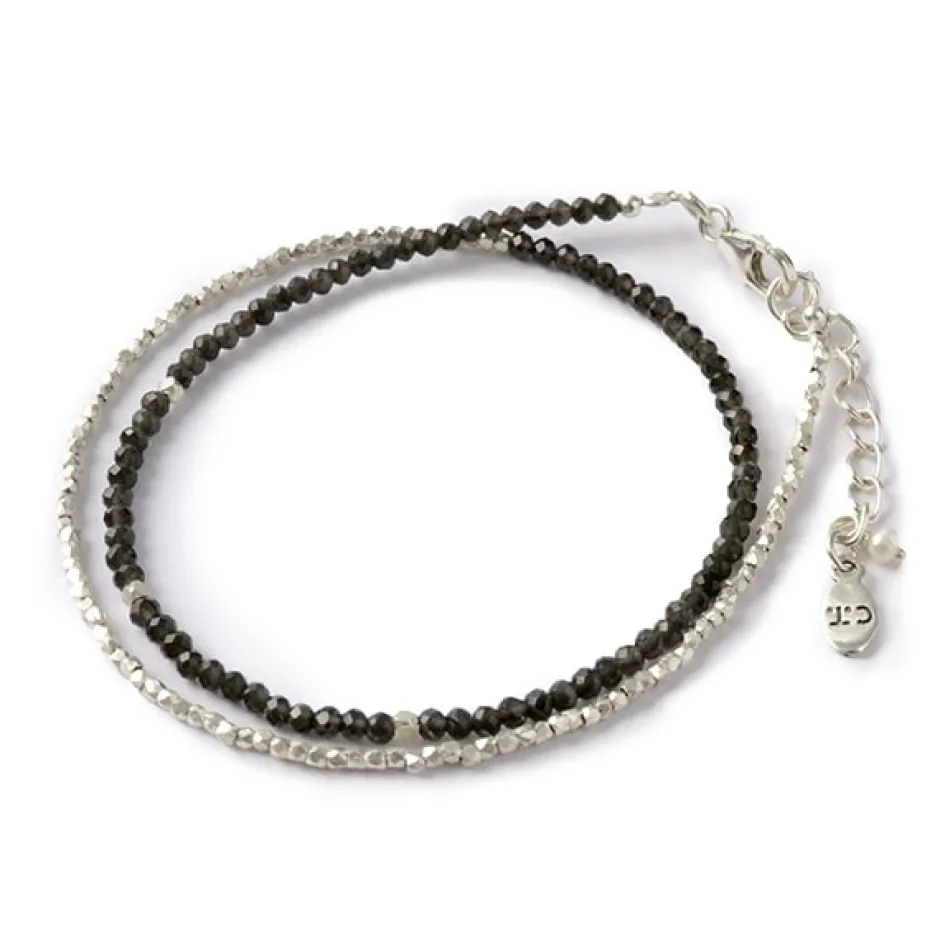 Anklets^CHALISA T.. / Smoky Quartz W-Wrap Bracelet darkgray