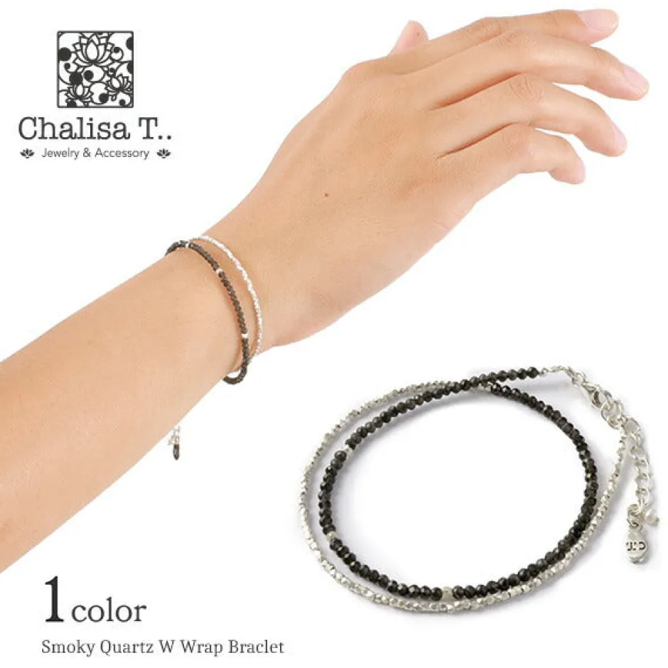 Anklets^CHALISA T.. / Smoky Quartz W-Wrap Bracelet darkgray