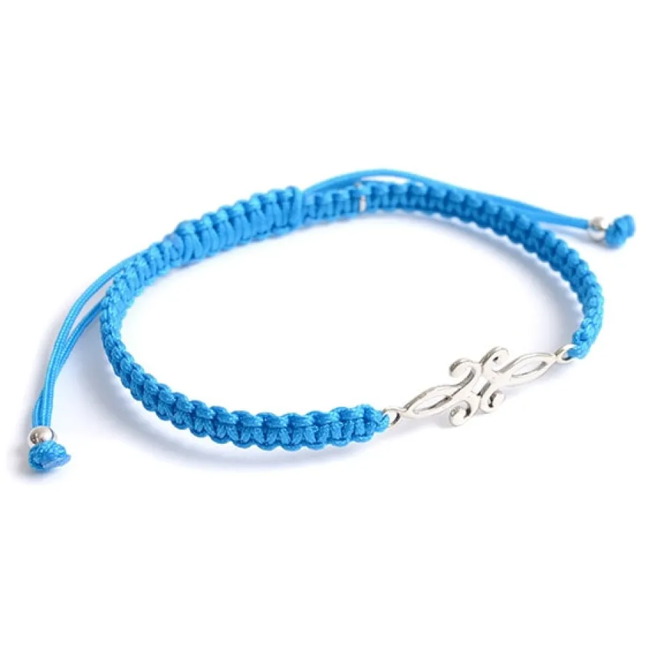 Anklets^CHALISA T.. / Symmetrical Flower Pattern Notched Cord Anklet