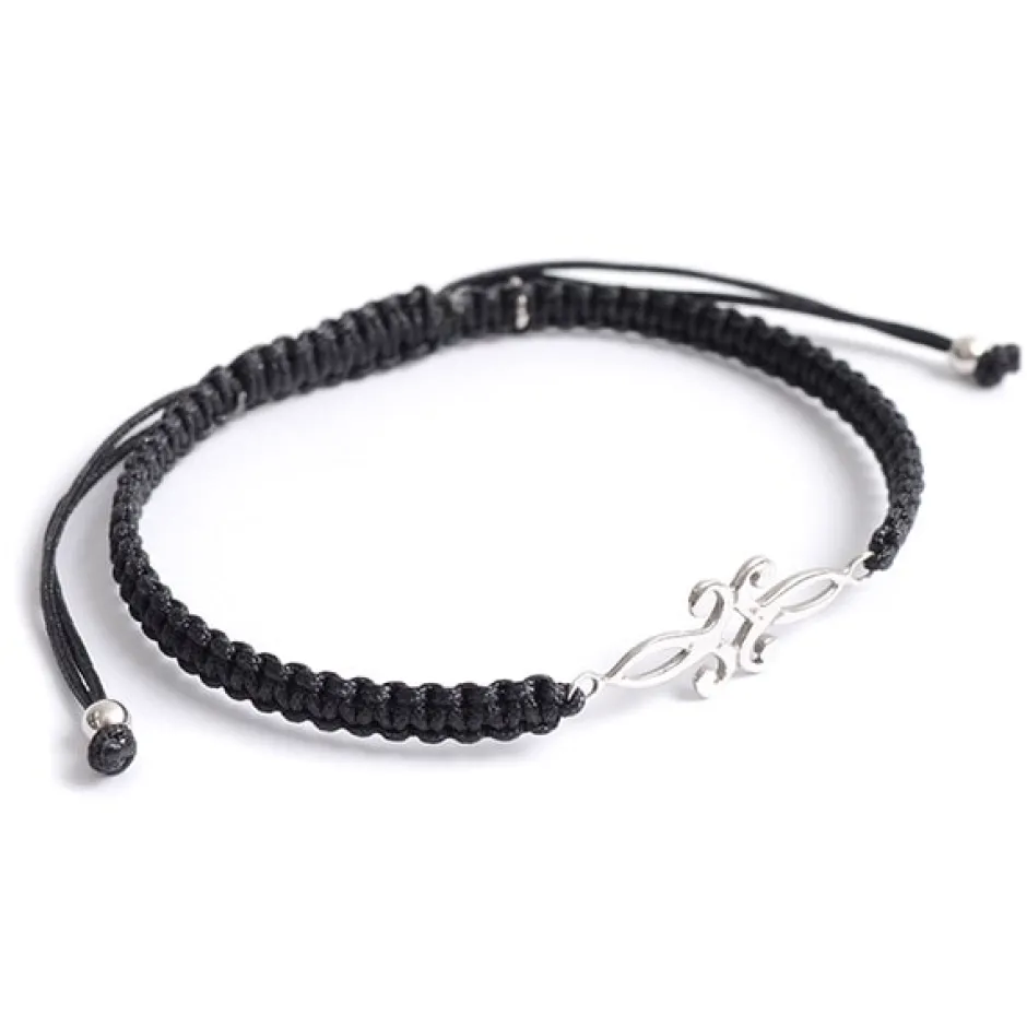 Anklets^CHALISA T.. / Symmetrical Flower Pattern Notched Cord Anklet