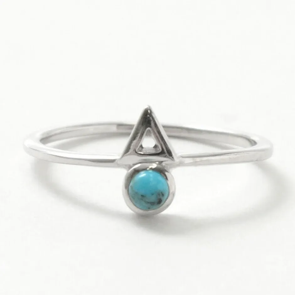 Anklets^CHALISA T.. / Turquoise Circle Triangle Extra Fine Ring blue