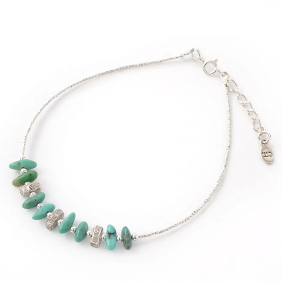 Anklets^CHALISA T.. / Turquoise Tiny Beads Anklet blue