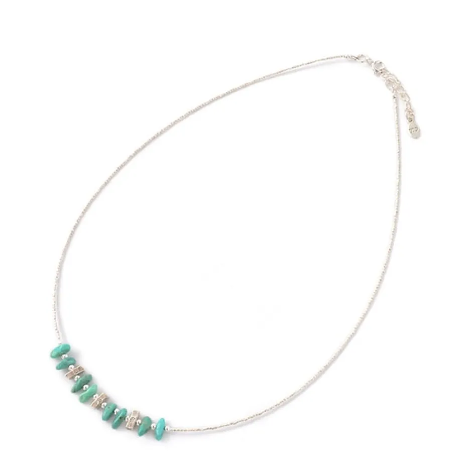 Anklets^CHALISA T.. / Turquoise Tiny Beads Necklace blue