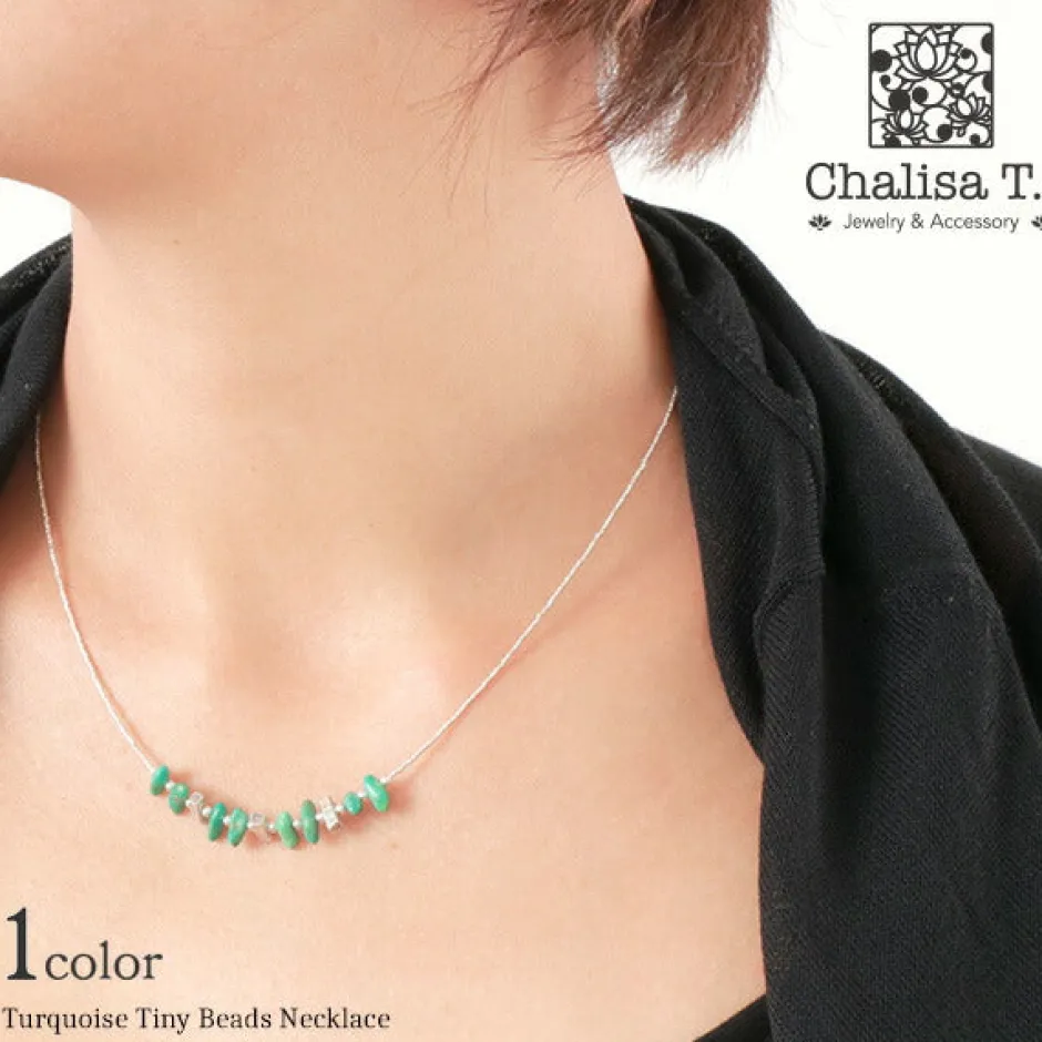 Anklets^CHALISA T.. / Turquoise Tiny Beads Necklace blue