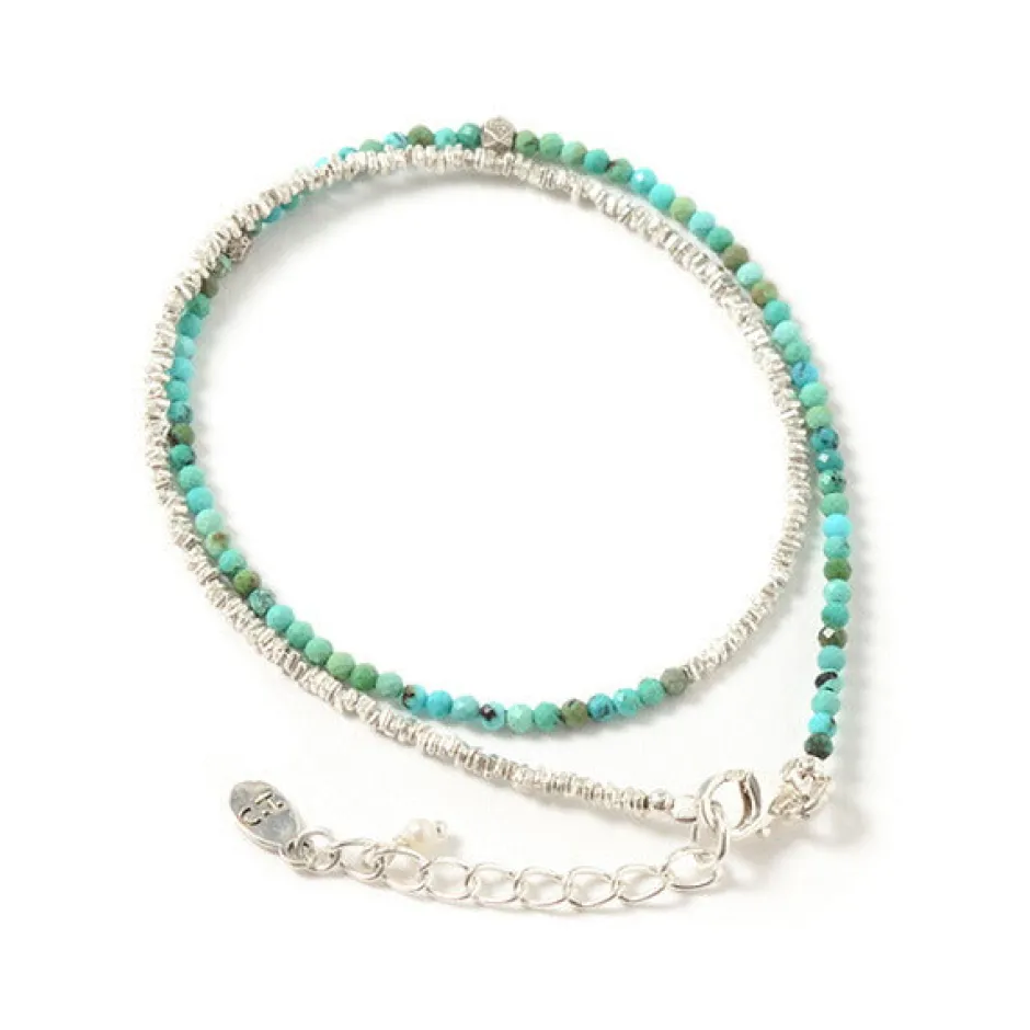 Anklets^CHALISA T.. / Turquoise W Wrap Bracelet Karen Silver blue