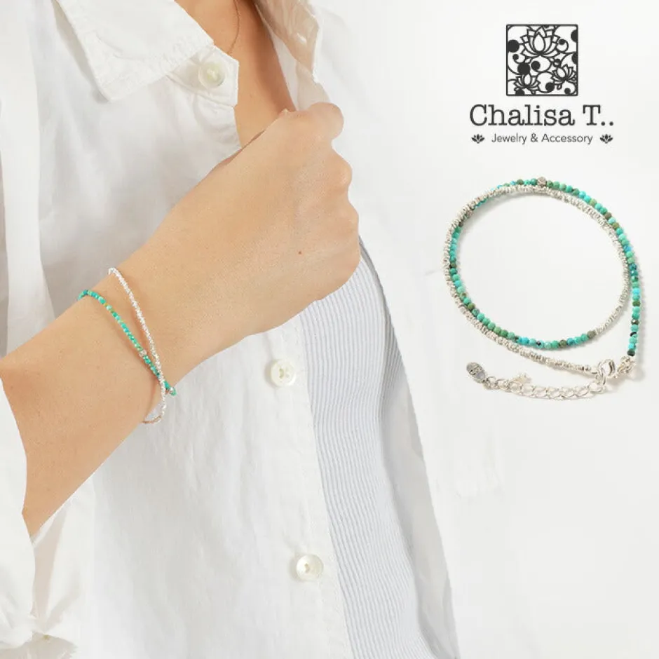 Anklets^CHALISA T.. / Turquoise W Wrap Bracelet Karen Silver blue