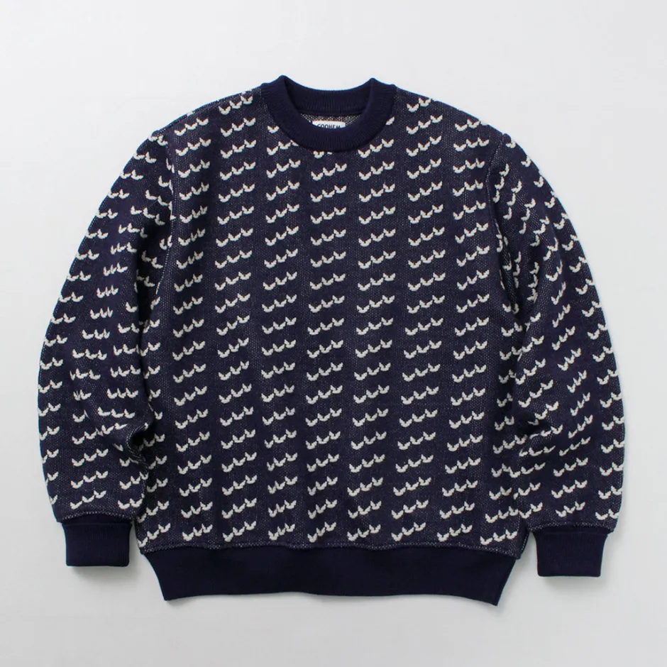 Knits^COOHEM / Big Birds Eye Knit Pullover navy