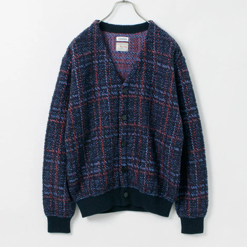 Cardigans^COOHEM / Check Tweed Cardigan navy