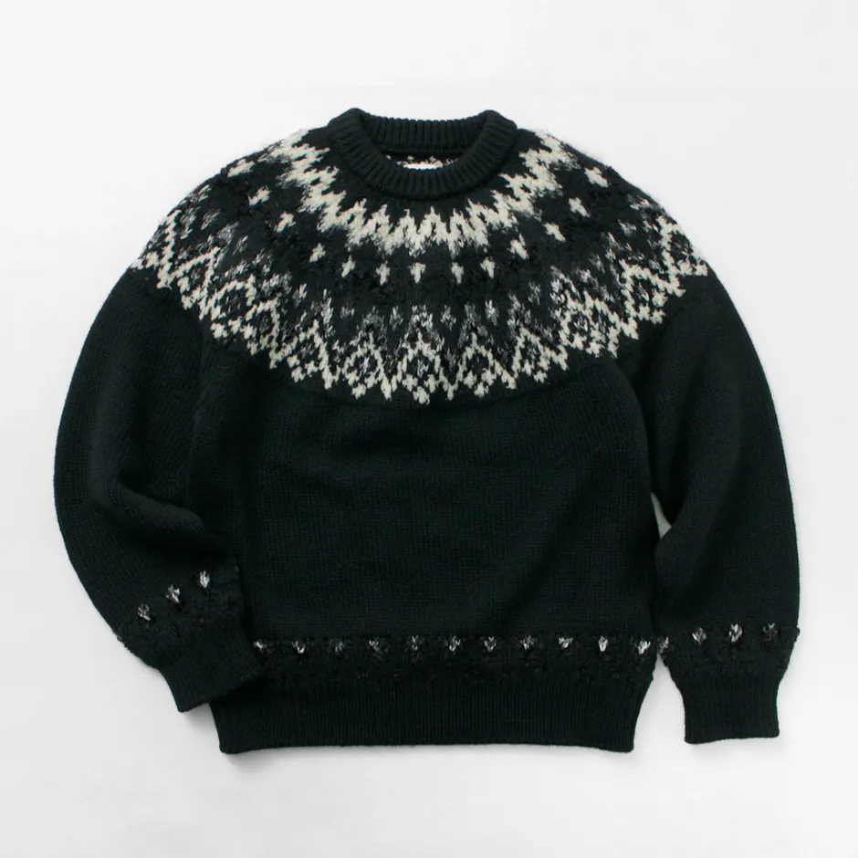 Knits^COOHEM / Nordic Knit Pullover black