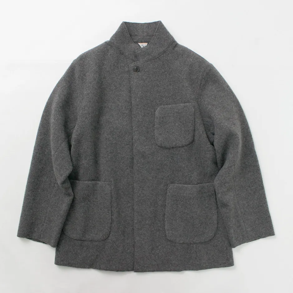 Jackets^FILMELANGE / Hiet Melton Knit Jacket charcoal