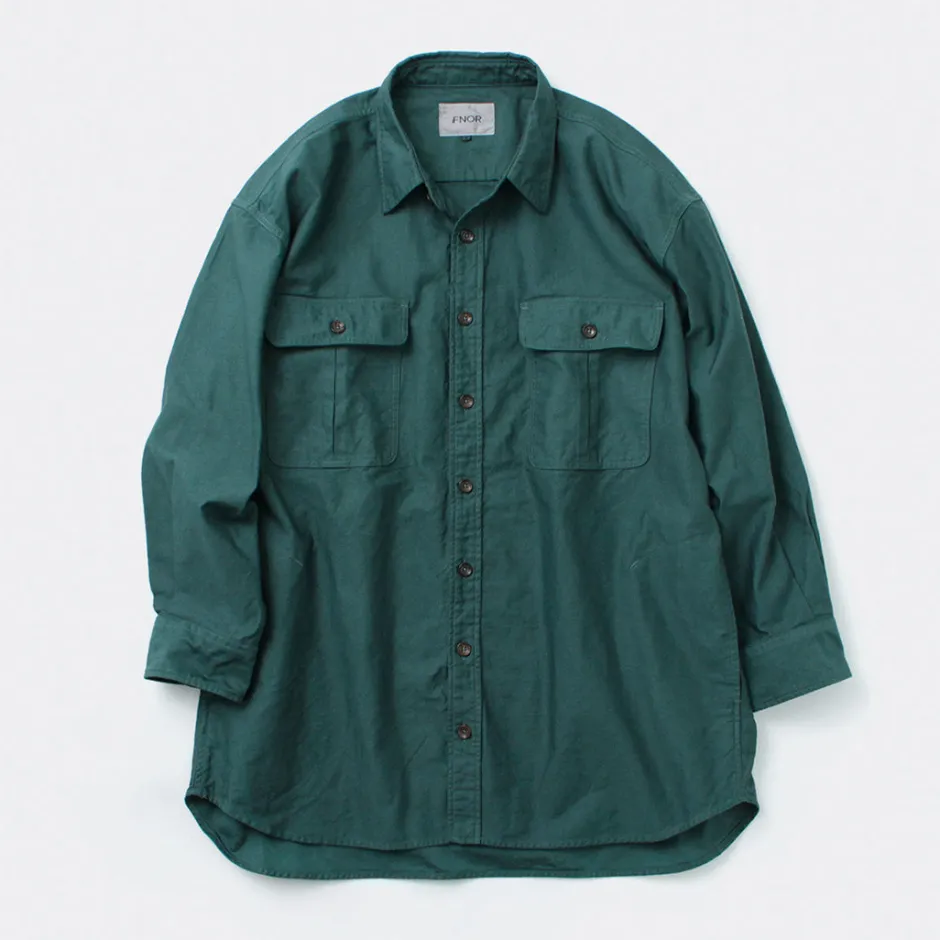 Shirts^FNOR / Grandval garment dye Shrimp sleeve shirt coat green