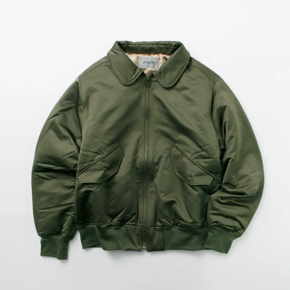 Jackets^FNOR / Slight Satin Pair Away Flight Jacket khaki