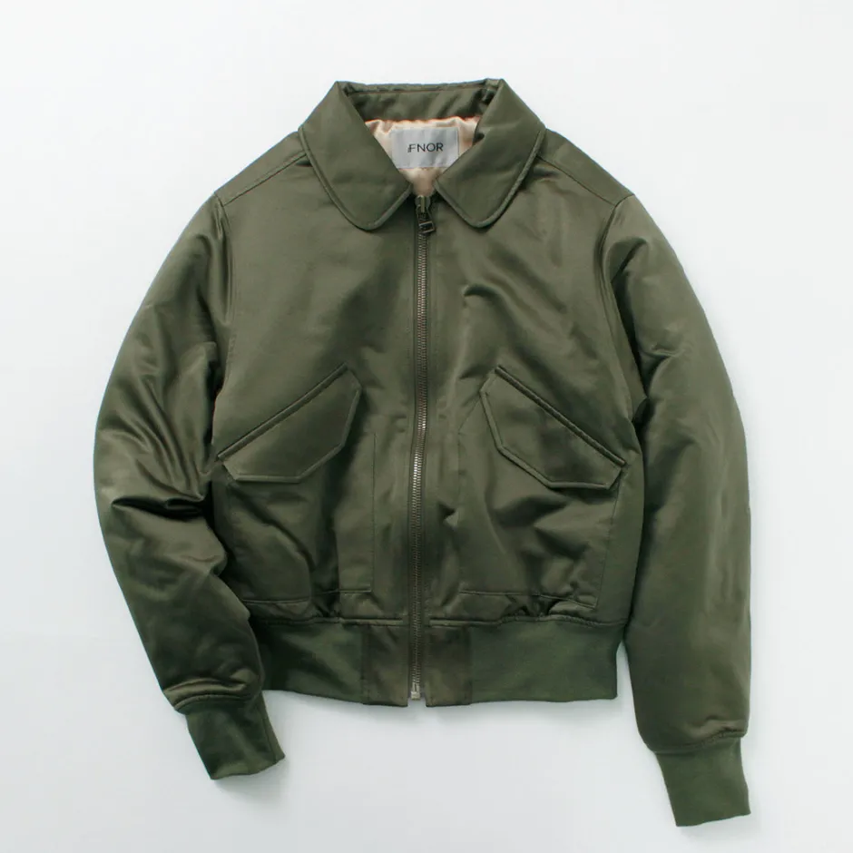 Jackets^FNOR / Slight Satin Pair Away Flight Jacket khaki