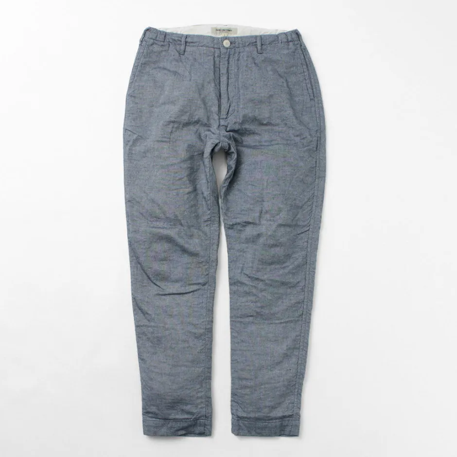 Work Pants & Chinos^FOB FACTORY / F0513 Cotton Linen Double Wave Chambray Pants