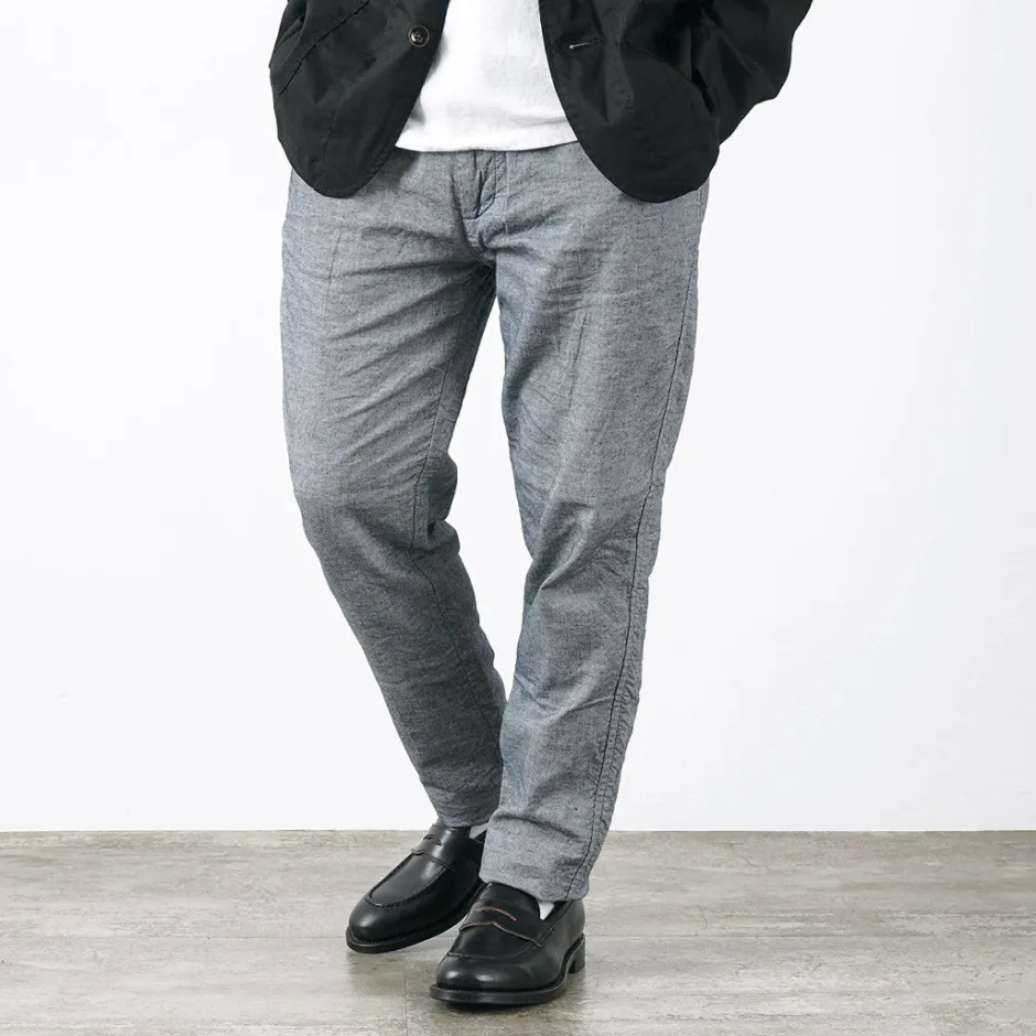 Work Pants & Chinos^FOB FACTORY / F0513 Cotton Linen Double Wave Chambray Pants
